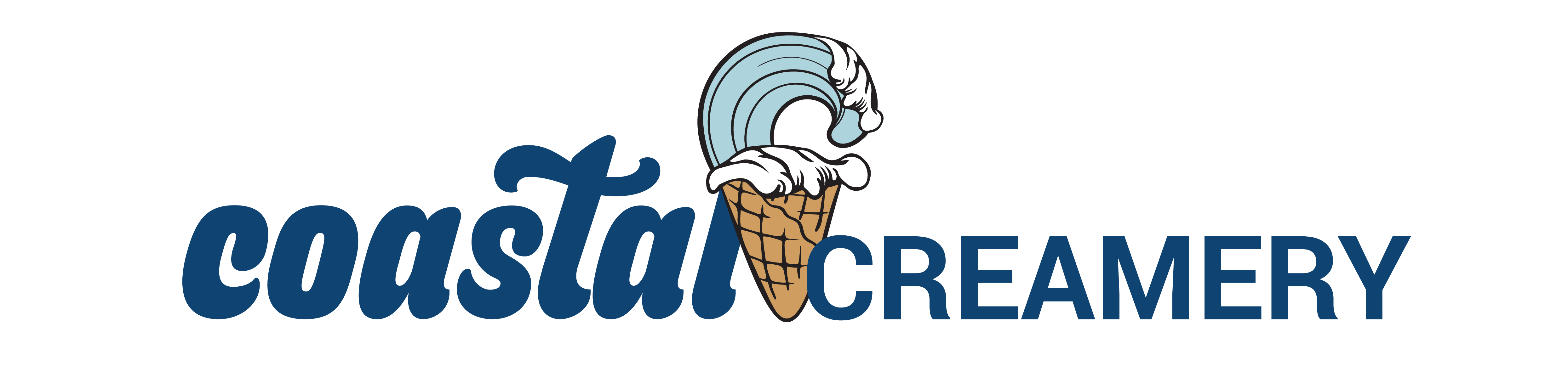 Coastal Creamery Logo, ice cream shop logo