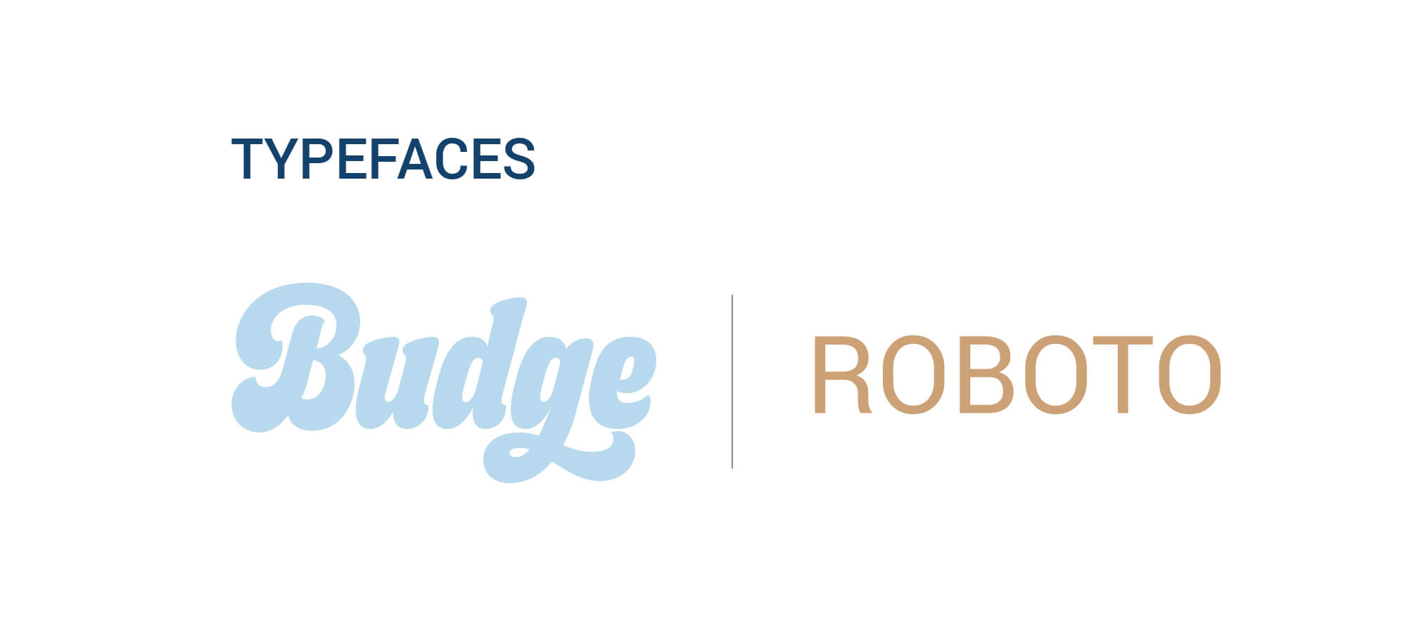 Typography Budge font, Roboto font